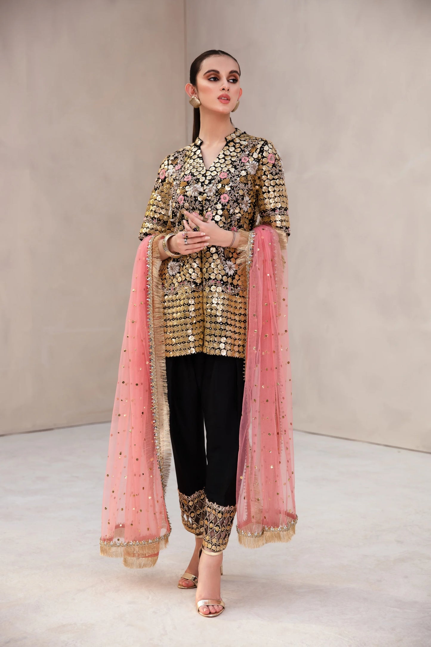 Mehrunnisa – A Timeless Gota Silk Ensemble