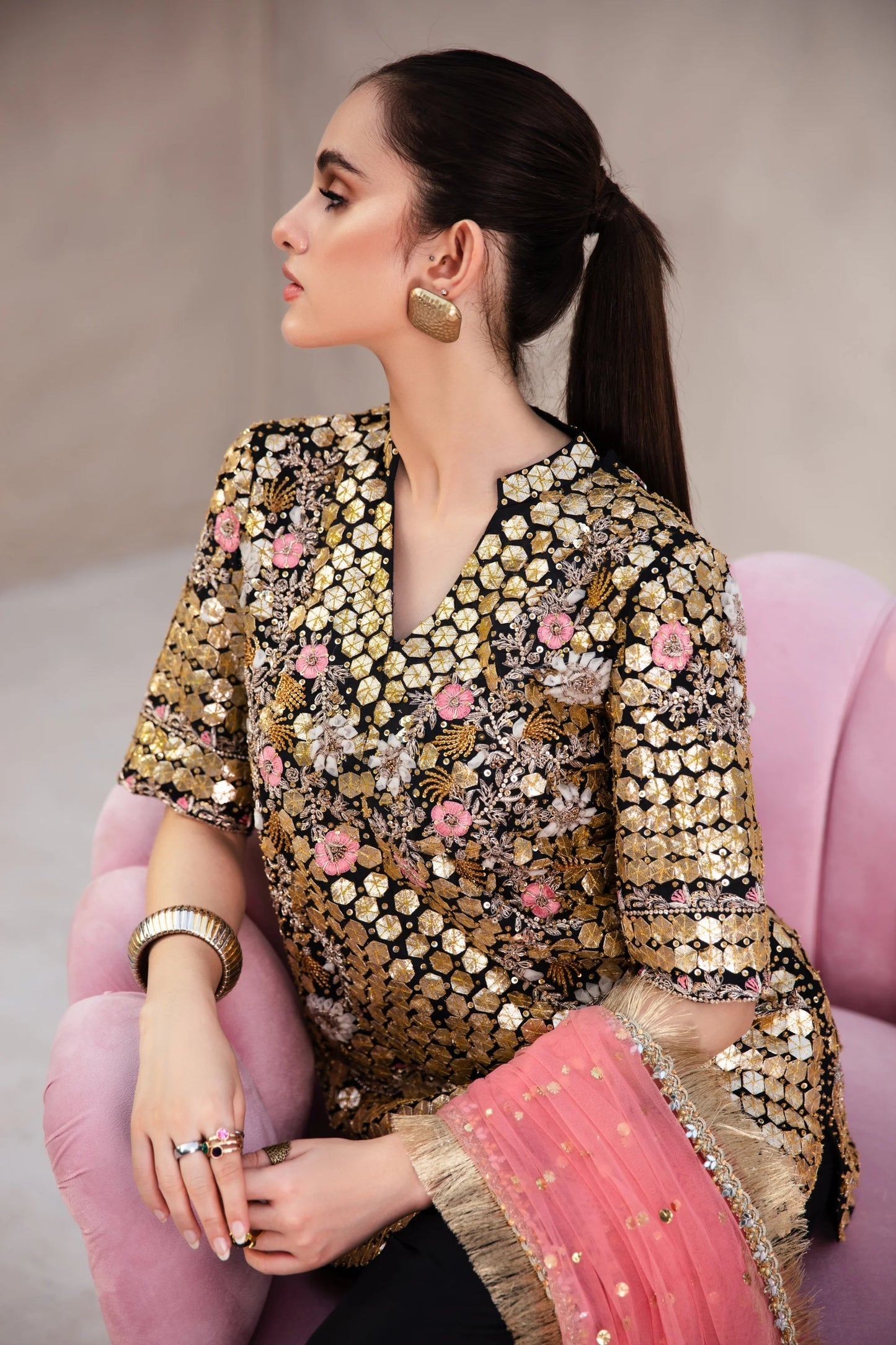 Mehrunnisa – A Timeless Gota Silk Ensemble