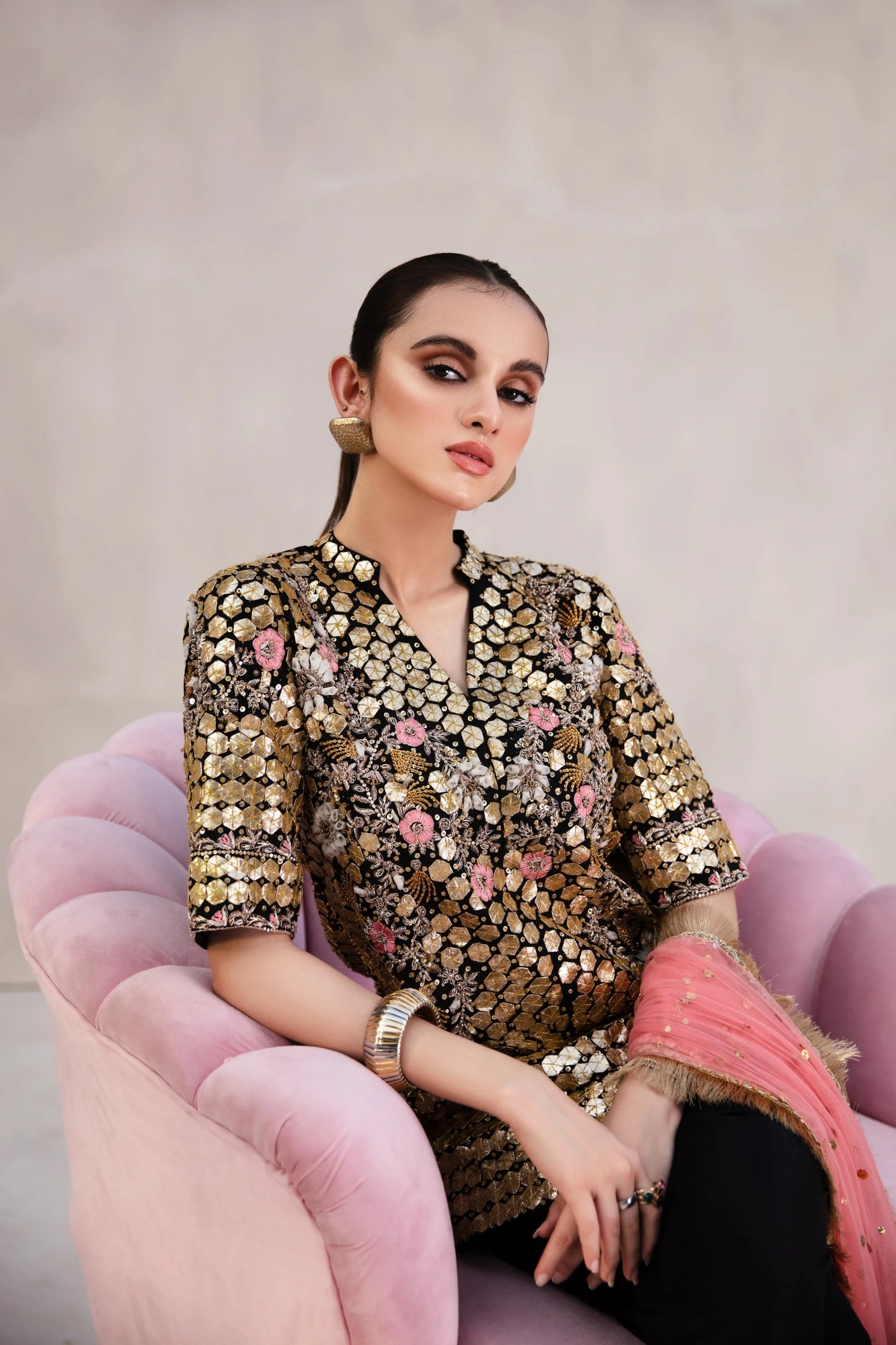Mehrunnisa – A Timeless Gota Silk Ensemble