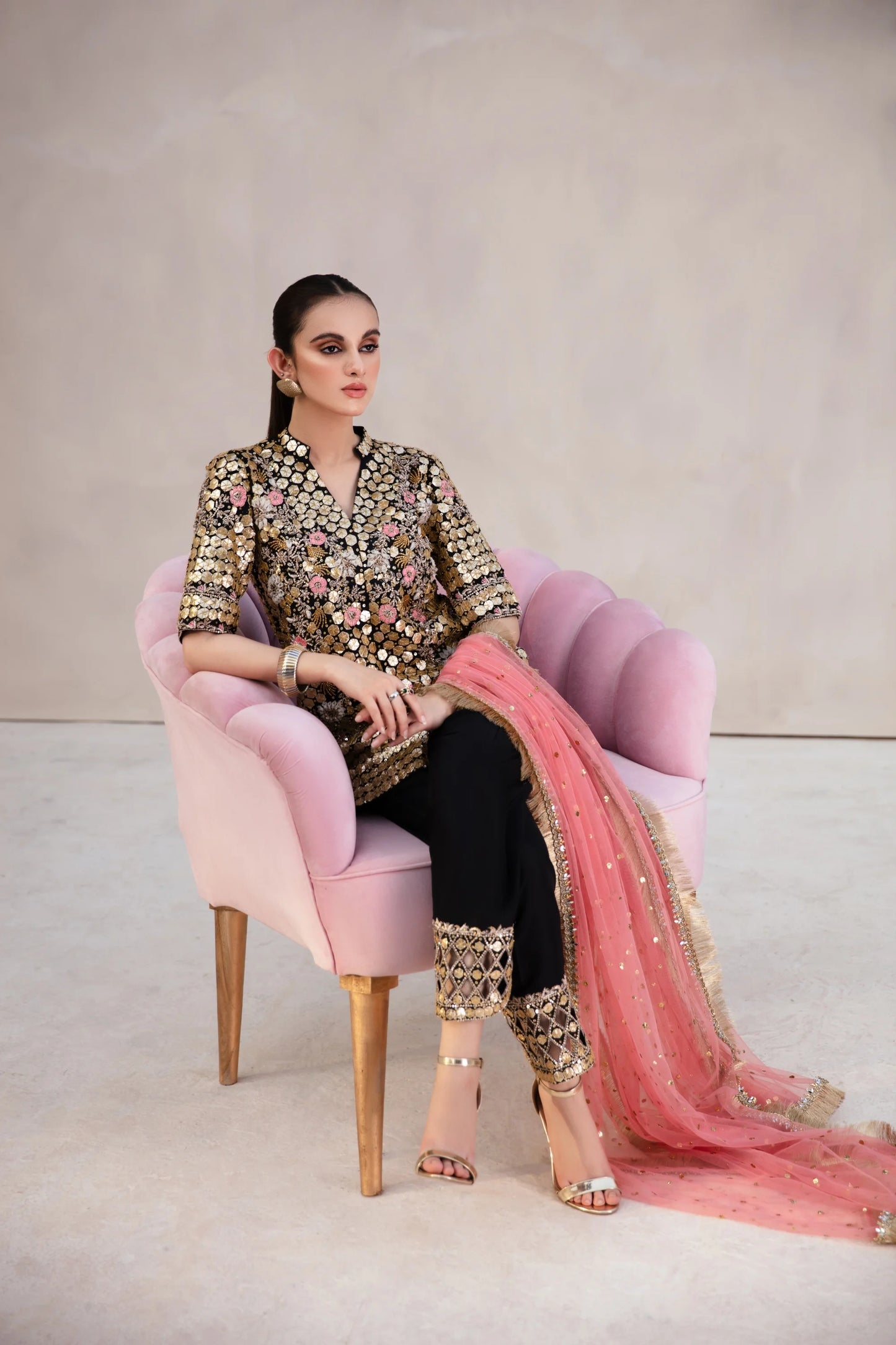 Mehrunnisa – A Timeless Gota Silk Ensemble