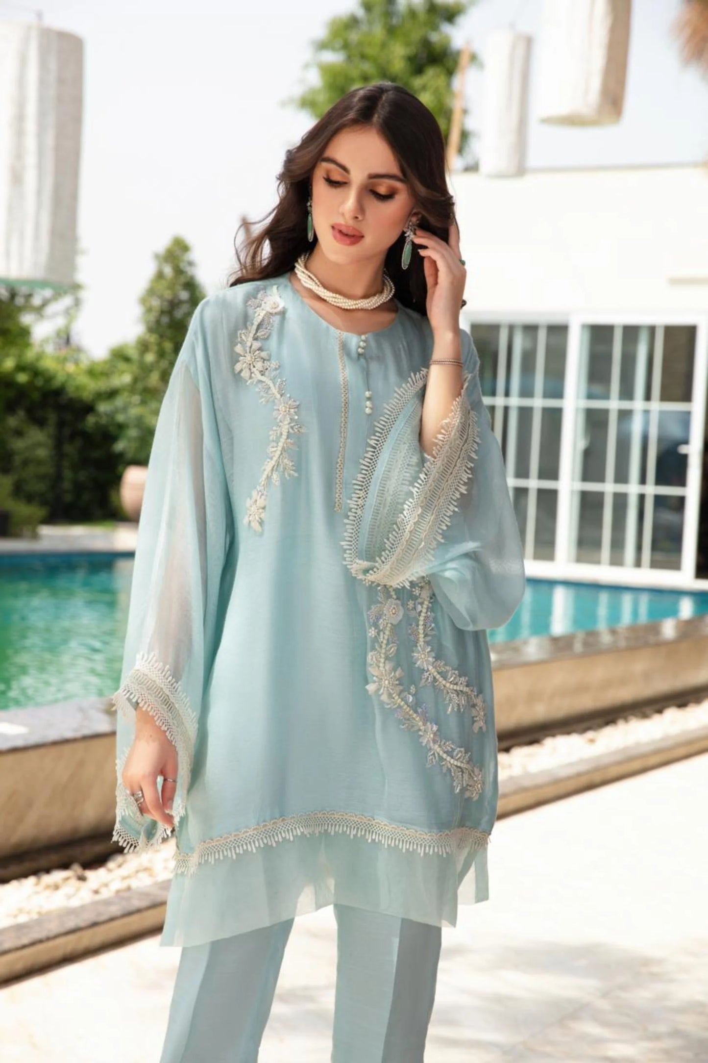 Ferozee Bloom Poncho Set